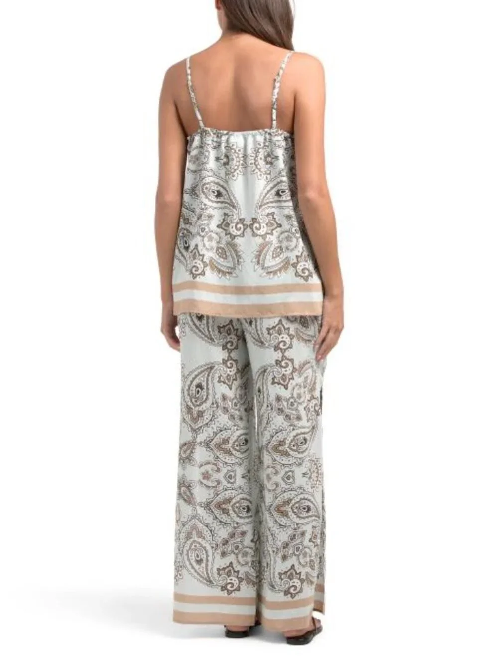 DOTTI 2pc Bandana Printed Tank And Wide Leg Pants Cover-up Set